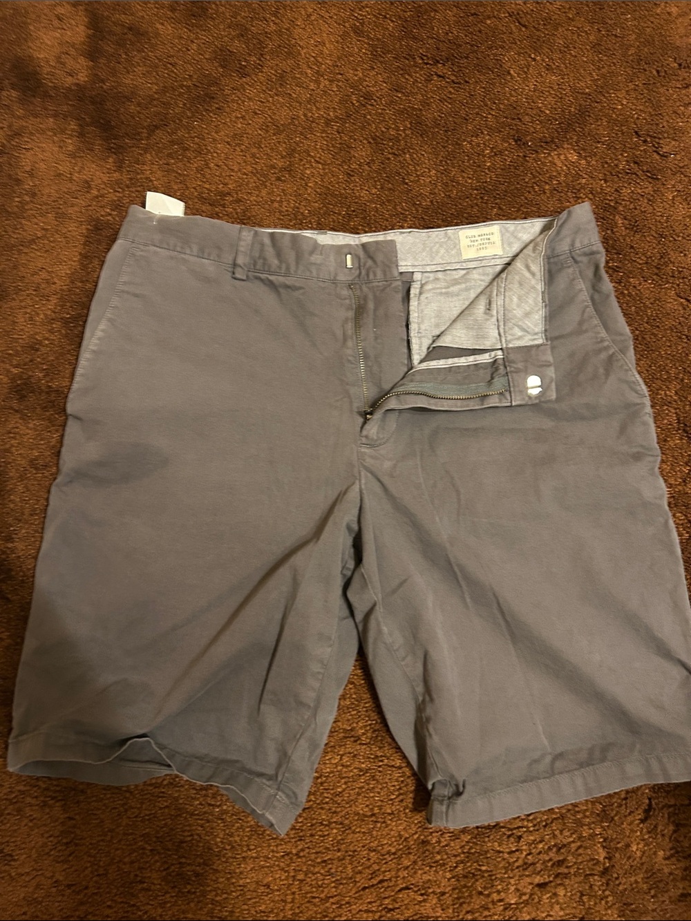 Club Monaco Men's Slate Gray Flat-Front Shorts